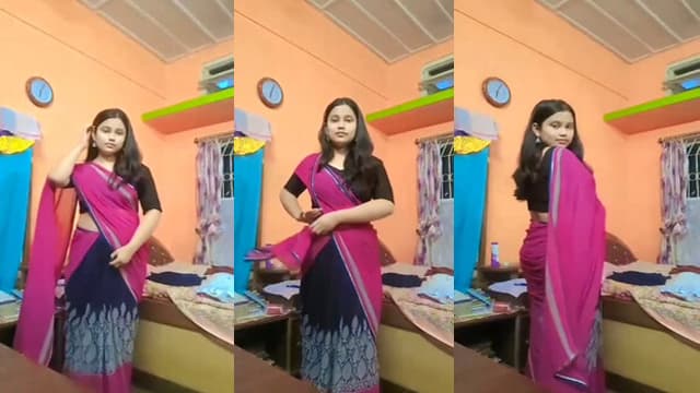 Shy Saree Girl – Removing Blouse Boobs MMS Exposed