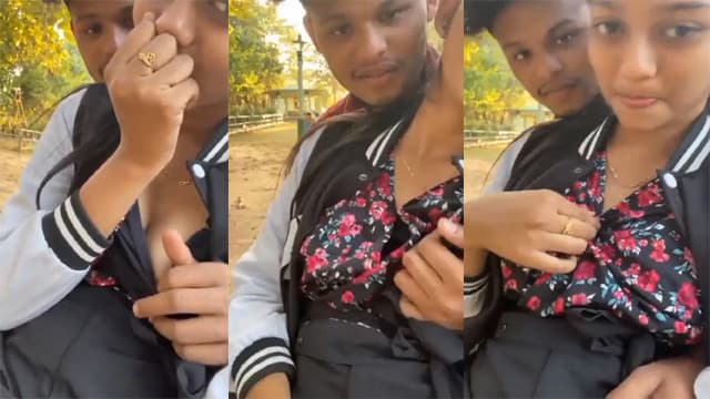 School Sweet Babe – Outdoor Boobs BF Exposed