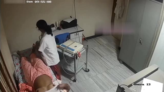 Desi Tamil Aunty Nurse Applying Cream Leg Hidden Cam MMS