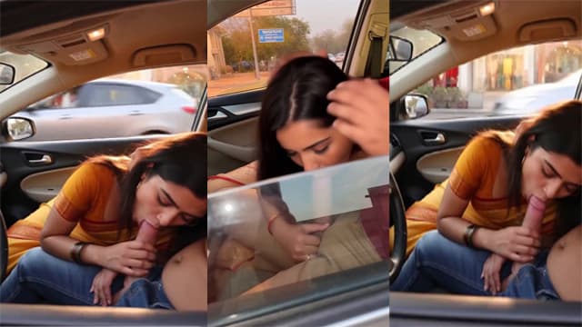 Indian Girl Giving Sloppy Blowjob In Car Mms Video