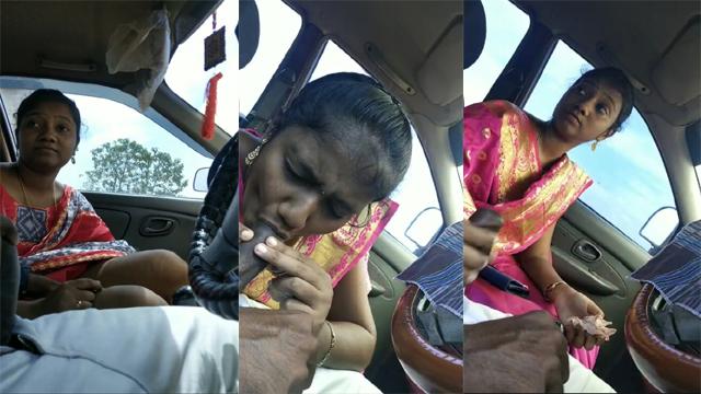 Newly Married Tamil Wife Affair Ex BF BJ inside the Car